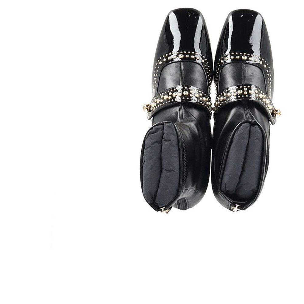 Dior Belle-D Embellished Heeled Ankle Boots in Black Leather - Picture 9 of 12